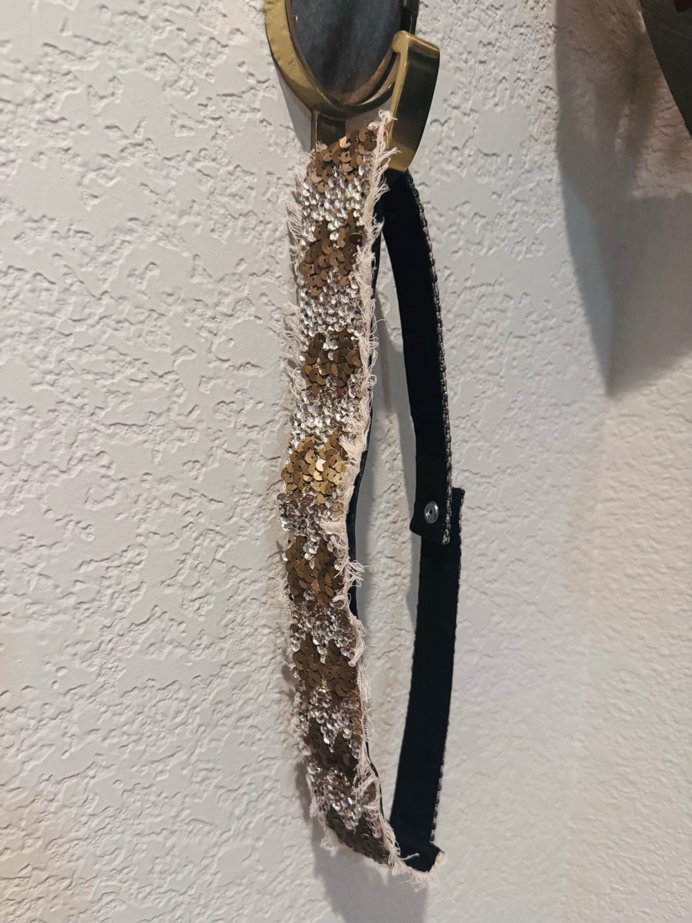 Anthropologie Gold Sequin Belt - Picture 2 of 4